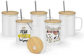 Frosted 17oz Mug W/ Straw & Bamboo Lid